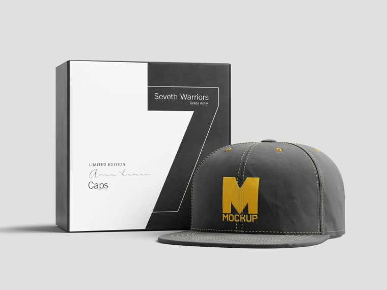 Branding Cap With Packaging Mockup