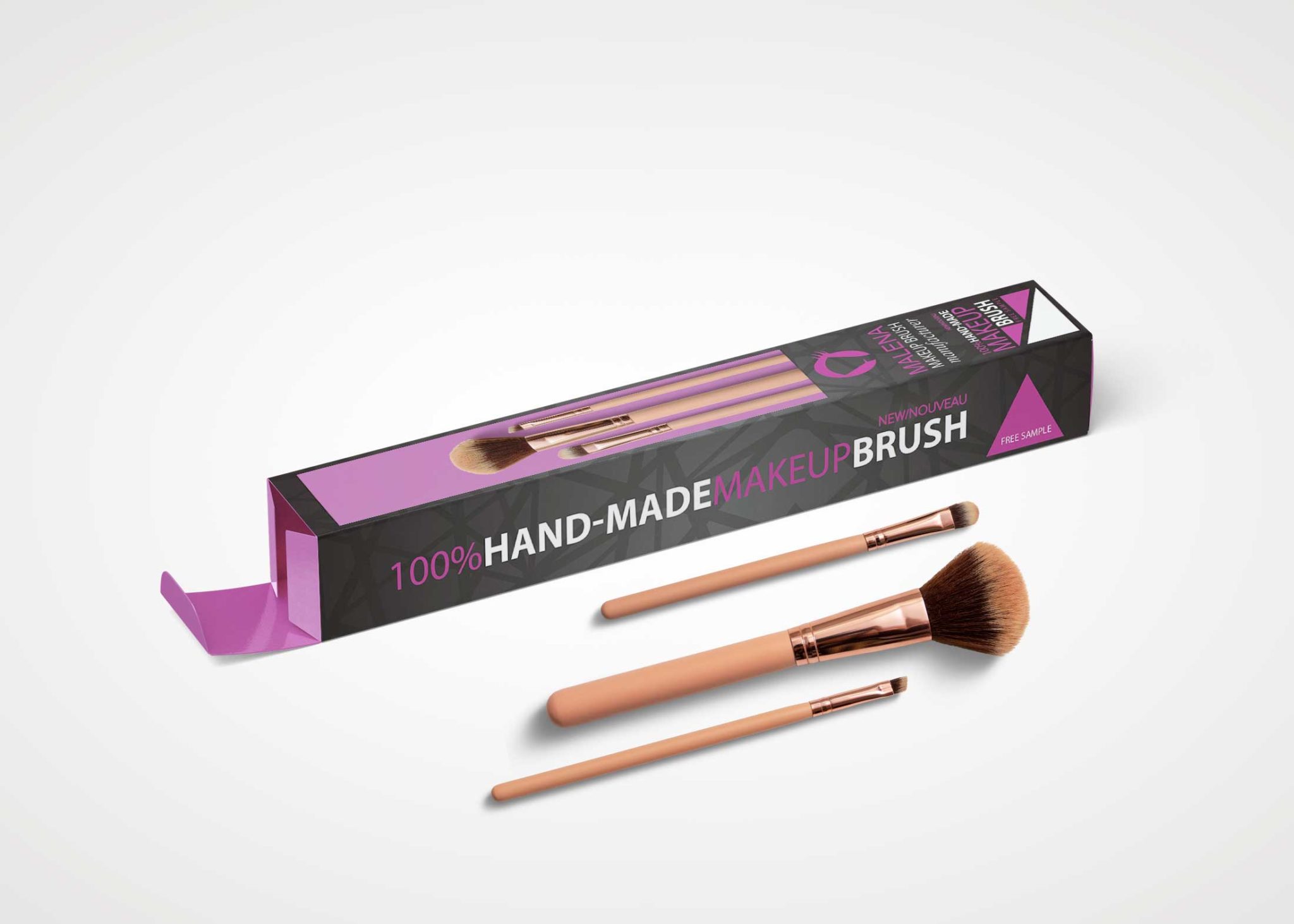 Beauty Brush Box Packaging Mockup