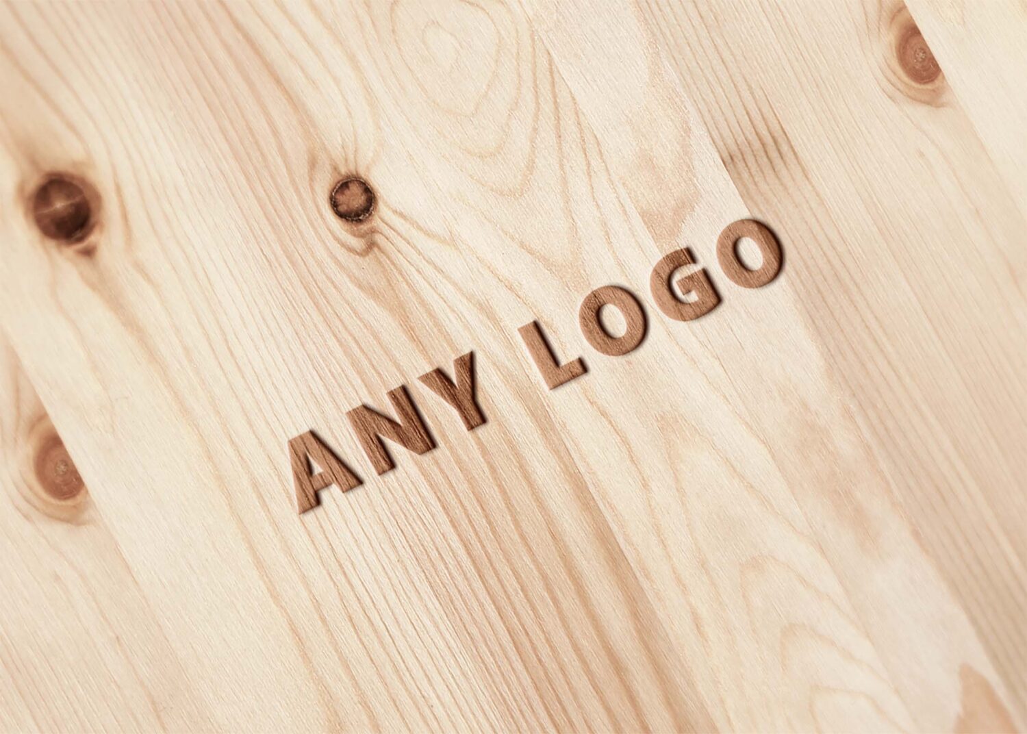 Any Burn Wood Logo Mockup