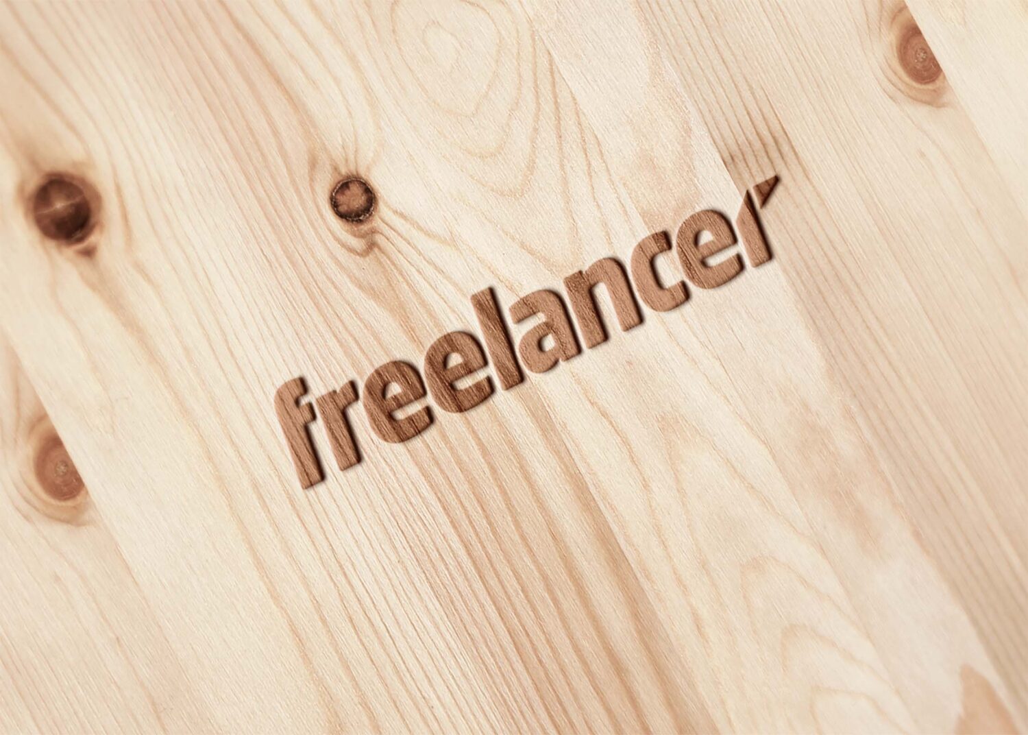 Freelancer Burn Wood Logo Mockup